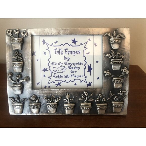 Ashleigh Manor FOLK FRAMES By Ruth Reynolds Darby Pewter Flower Pots Gardening - Picture 1 of 5